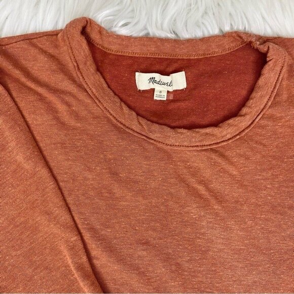 Madewell Women’s Orange Soundcheck Side Tie Long Sleeve Casual Tee Small/C32 - Picture 5 of 8